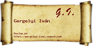 Gergelyi Iván névjegykártya