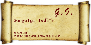 Gergelyi Iván névjegykártya