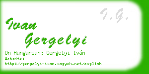 ivan gergelyi business card